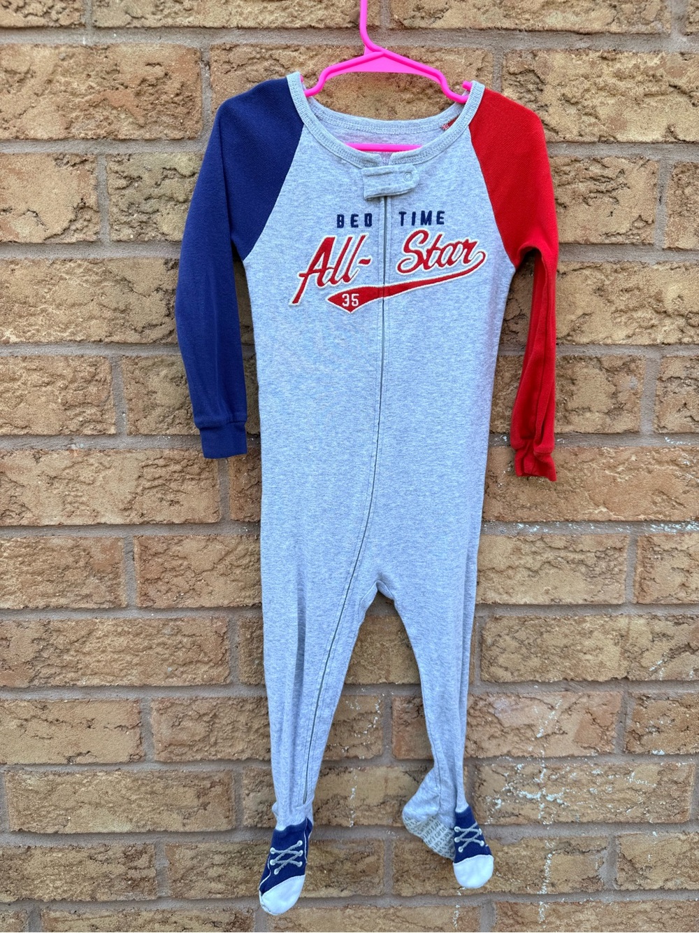 10/$25 • Carters Bed Time All Star Cotton Zip Footed Sleeper
